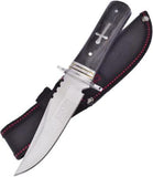 Frost Cross Bowie Sharps Black Pakkawood Handle Stainless Fixed Knife SHP009