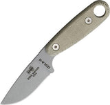 ESEE Izula II Gray Fixed Carbon Steel Blade Green Handle Knife + Sheath IZ2SPC