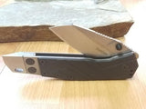 KERSHAW Black Barge Straight Folding Stonewashed Pocket Knife - Prybar Tool - 1945