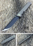 WE KNIFE Co Straight Up Bronze Handle Folding Knife Black EDC Framelock 710G