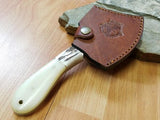 Marbles Smooth Bone Handle Hatchet with leather case - ax 826