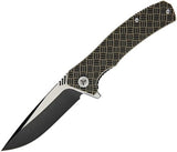 WE KNIFE Co Blitz Linerlock Folding Drop Pt Blade Tan & Black Handle Knife 711D
