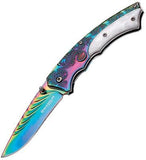 Boker Magnum Pearl Rainbow Linerlock Folding Pocket Knife - M01LG805