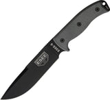 ESEE Model 6 Plain Edge Black Fixed Carbon Steel Blade Linen Handle Knife 6PCPOD