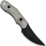 AuCon Fanglet Green Canvas Micarta CPM-MagnaCut Fixed Blade Knife w/ Sheath N100304