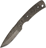 Alabama Damascus Steel Full Tang 7.25" Fixed Blade Knife Blank S046