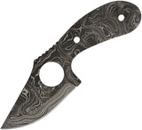 Alabama Damascus Steel Finger Ring Black 6.38" Fixed Blade Knife Blank S061