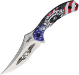 American Hunter America 250th Anniversay Red & White & Blue Stainless Fixed Blade Knife H042