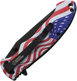 American Hunter America 250th Anniversary Linerlock Red & White & Blue Folding Stainless Knife H043