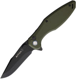 Aitor Koloss Button Lock OD Green G10 Folding Bohler M390 Drop Pt Pocket Knife 951229G10G