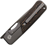 Ameight Knives Felix II Framelock Copper Foil Carbon Fiber & Titanium Folding M390 Knife 001CBNII