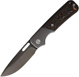 Ameight Knives Felix II Framelock Copper Foil Carbon Fiber & Titanium Folding M390 Knife 001CBNII