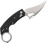Ameight Knives MK-2 Karambit Crossbar Lock Black Aluminum Folding 14C28N Knife 507WBK