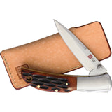 Al Mar Hawk Lockback Honey Jigged Bone Brown Folding AUS-8 Pocket Knife 7002