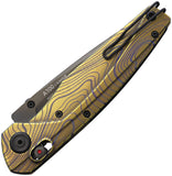 Acta Non Verba Knives A100 A-Lock Gold Topo Titanium Folding Elmax Pocket Knife A100035
