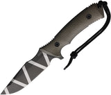 Acta Non Verba Knives M311 Spelter Olive Green Micarta N690 Fixed Blade Knife w/ Sheath M311026