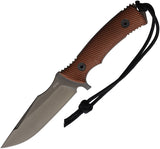 Acta Non Verba Knives M311 Spelter Tactical Brown Micarta Elmax Fixed Blade Knife w/ Sheath M311065