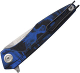 Acta Non Verba Knives Z300 Linerlock Blue Velvet G10 Folding Stonewash Sleipner Knife Z300071