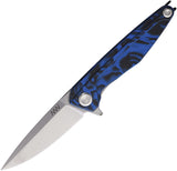 Acta Non Verba Knives Z300 Linerlock Blue Velvet G10 Folding Stonewash Sleipner Knife Z300071