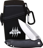 Attleboro Knives Berlin Strike Linerlock Titanium & Carbon Fiber Folding D2 Steel Knife 10301U