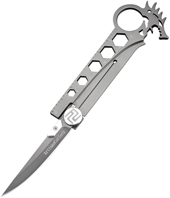 Artisan Cutlery Dragon Gray Stainless AUS-8 Framelock Folding Knife 1606GY