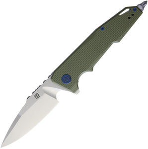 Artisan Predator Linerlock OD Green G10 Screwdriver D2 Tool Steel Knife 1706PGN