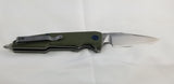 Artisan Predator Linerlock OD Green G10 Screwdriver D2 Tool Steel Knife 1706PGN