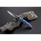 Artisan Hoverwing Framelock S35VN Blue Titanium Folding Knife 1801GBUS