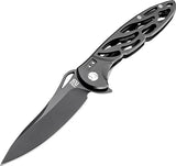 Artisan Dragonfly Framelock D2 Tool Steel Black Stainless Folding Knife 1801PBK