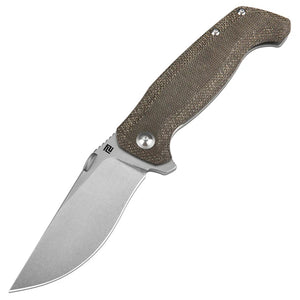 Artisan Kami Framelock OD Green Micarta & Titanium Folding CPM-S35VN Pocket Knife 1864GODG