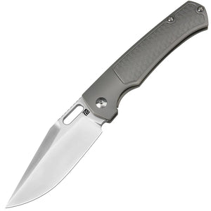 Artisan Revel Framelock Limited Edition Gray Titanium Folding MagnaCut Pocket Knife 1867GPGY