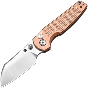 Artisan Cleo Button Lock Copper Folding CPM-S90V Pocket Knife 1871GCO