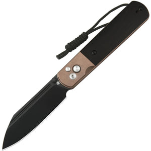 Artisan Holm Button Lock Rose Gold Steel & Ebony Wood Folding AR-RPM9 Pocket Knife 1875PBRG