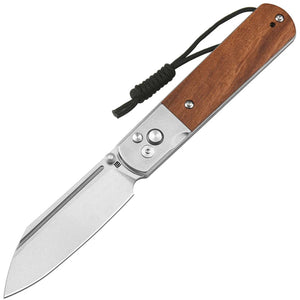 Artisan Holm Button Lock Gray Steel & Rose Wood Folding AR-RPM9 Pocket Knife 1875PRW