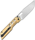 Artisan Beest Linerlock Brass Handle Folding AR-RPM9 Pocket Knife 1878PBR