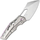 Artisan Tortoise Framelock Gray & Purple Titanium Folding S35VN Pocket Knife 1884GPU