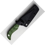 Auxiliary Manufacturing Deadhead Pocket Bowie Green Micarta 14C28N Fixed Blade Knife 001MGN