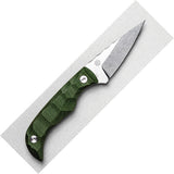 Auxiliary Manufacturing Deadhead Pocket Bowie Green Micarta 14C28N Fixed Blade Knife 001MGN