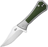 Auxiliary Manufacturing Deadhead Bowie Framelock Titanium & Micarta Folding M390 Knife 002MGN