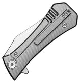 Auxiliary Manufacturing Pocket Bowie Framelock Gray Titanium Folding M390 Knife 002TIBW