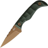 Auxiliary Manufacturing Karl Jr Deadhead Green Micarta Rose Gold 14C28N Fixed Blade Knife 003MGNR