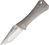 Auxiliary Manufacturing Coffin Tanto Slip Joint Gray Titanium Folding Bohler M390 Pocket Knife 007TNSL