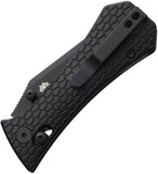 Auxiliary Manufacturing Coffin Tanto Crossbar Lock Black Aluminum Folding 14C28N Knife 008ALTN