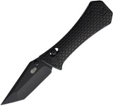 Auxiliary Manufacturing Coffin Tanto Crossbar Lock Black Aluminum Folding 14C28N Knife 008ALTN