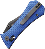 Auxiliary Manufacturing Pocket Bowie Crossbar Lock Blue Aluminum Folding 14C28N Knife 009BLU