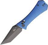 Auxiliary Manufacturing Coffin Tanto Crossbar Lock Blue Aluminum Folding 14C28N Knife 010BLU