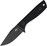 Auxiliary Manufacturing Runt XL Black G10 14C28N Fixed Blade Knife 012BLK