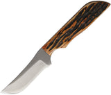 Anza Amber Jigged Bone Handle 6.5" Fixed Blade Full Tang Knife w/ Sheath WK3AJB