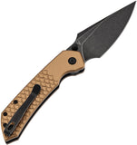 Tenable Knives Fenrir Top Linerlock Bronze Aluminum Folding Nitro-V Pocket Knife B1034H11