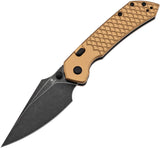 Tenable Knives Fenrir Top Linerlock Bronze Aluminum Folding Nitro-V Pocket Knife B1034H11